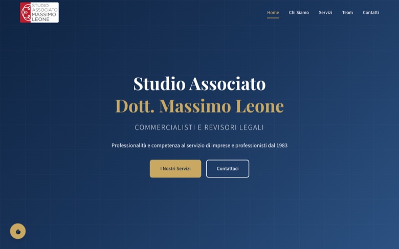Home page del sito realizzato da Getly per lo Studio Massimo Leone, commercialisti